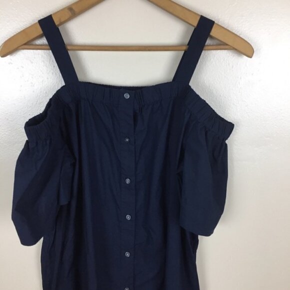 [Loft] Off the Shoulder Button Down Dress - Picture 2 of 8